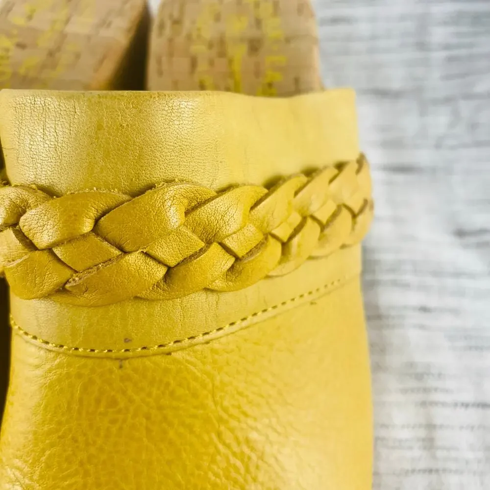 Kork-Ease Yellow Tilly Braided Studded Clog Mule Size 7 Cottage Minimalist NWOB - Picture 5 of 12